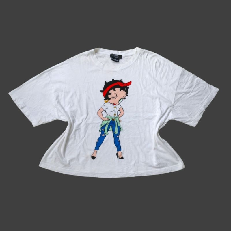 Kaos Crop top Bershka Oversize Wanita size M