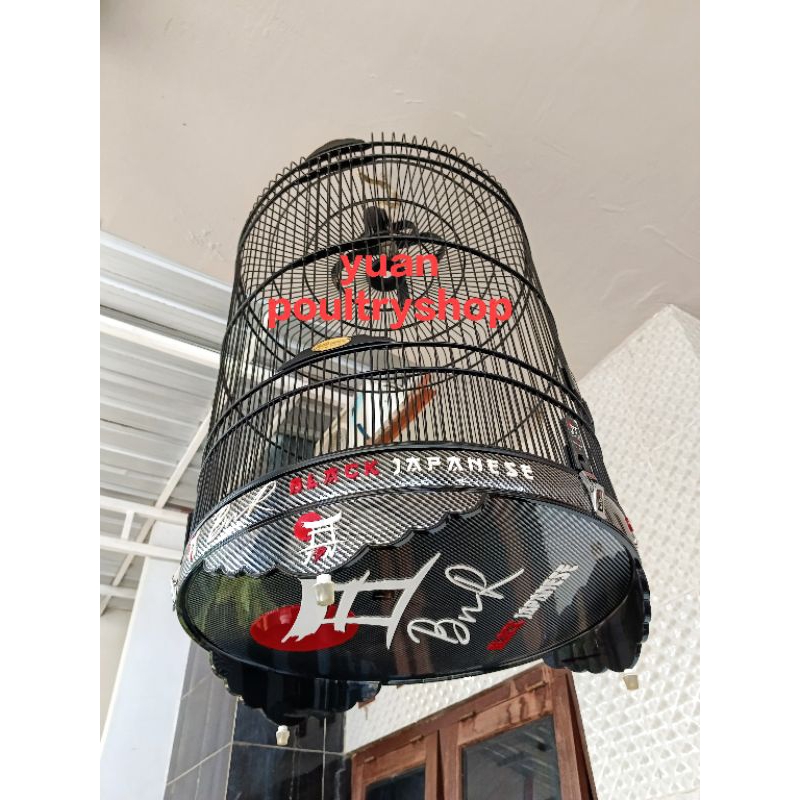 sangkar burung murai bnr B&R tebok pbc timbul acrilick black japanese diameter 58