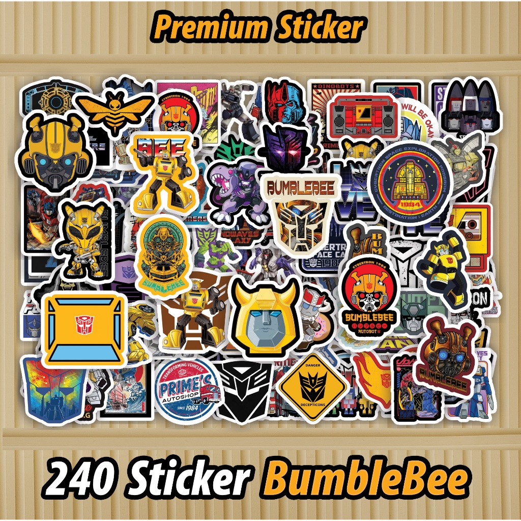 

240 PCS Sticker Bumbleebe Transformers Waterproof sudah di Cutting