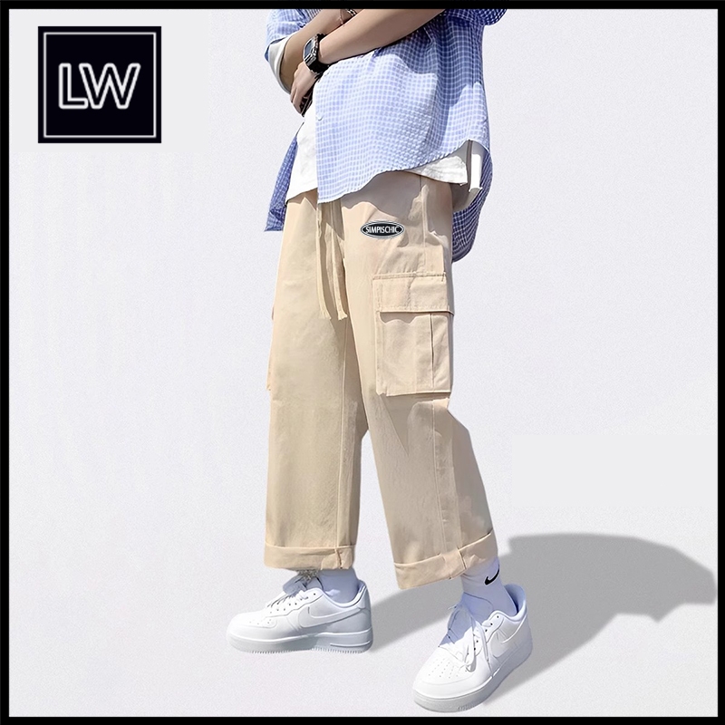 Celana Cargo Panjang Pria Cargo Pants Pria Celana longgar Celana Cargo Panjang Pria Oversize karet