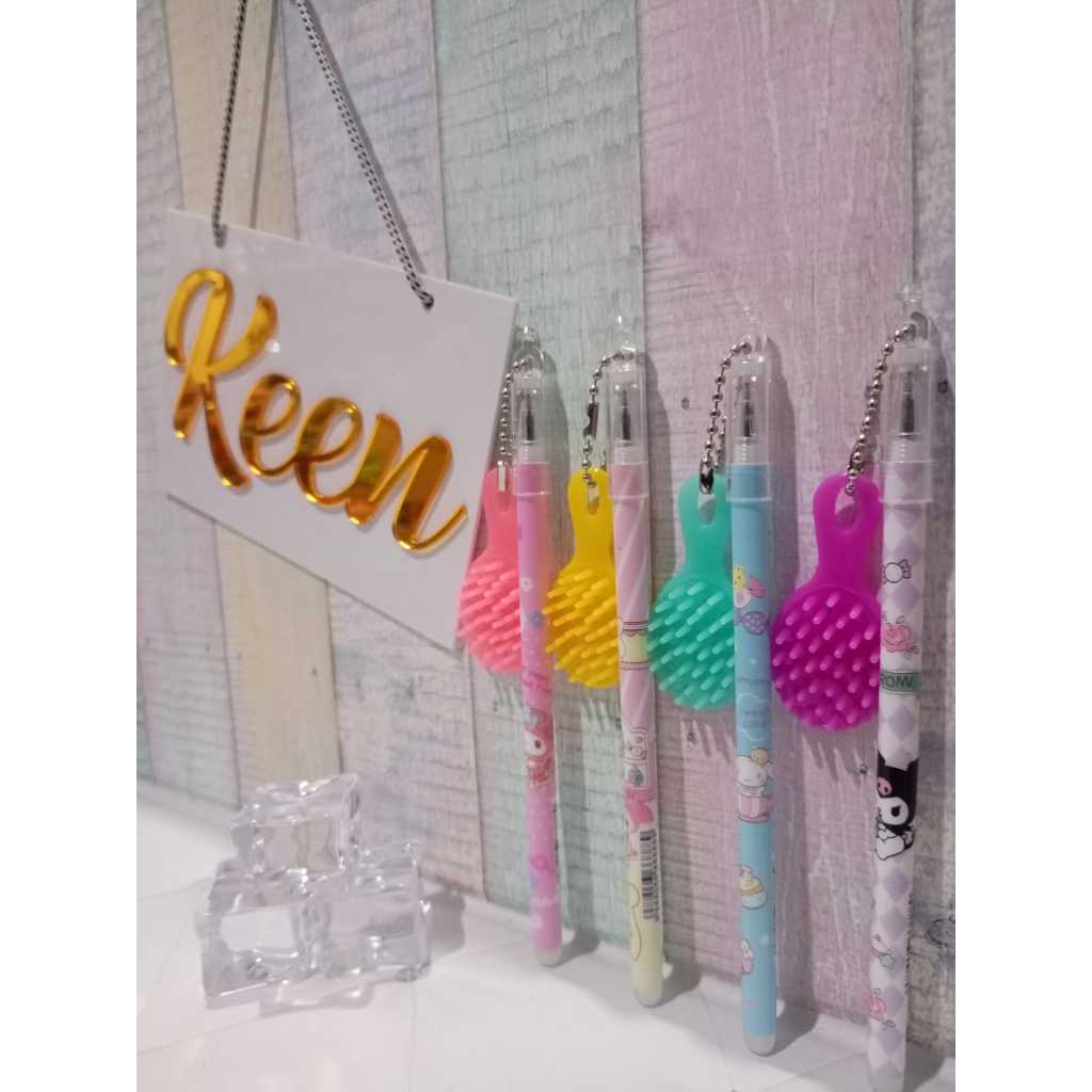 

PENA BALLPEN PEN GEL motif gantung SIKAT SANRIO 1BUAH PULPEN