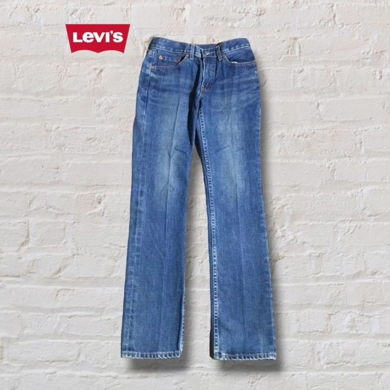 Celana Panjang Jeans Levi's 502 Selvedge Accent Blue Washed Original Second
