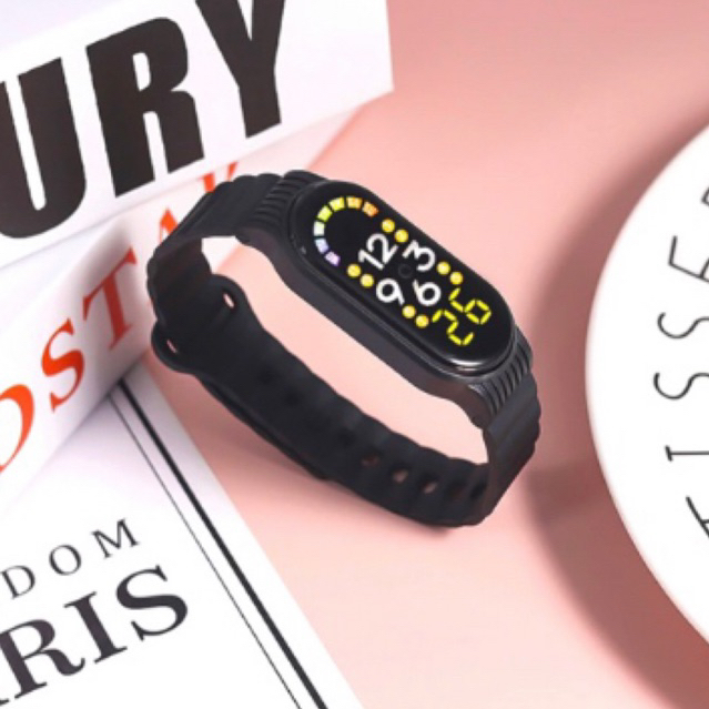 Jam Tangan Elektronik Led Digital Anti Air Sensor Sentuh