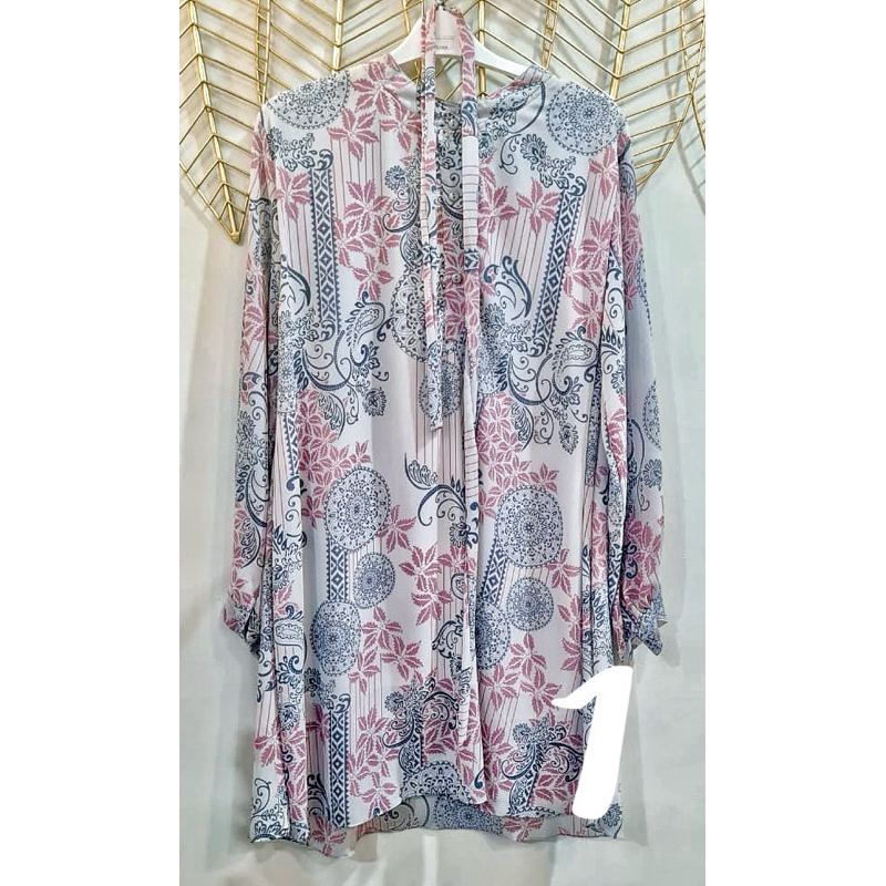 tunik motif bahan sifon