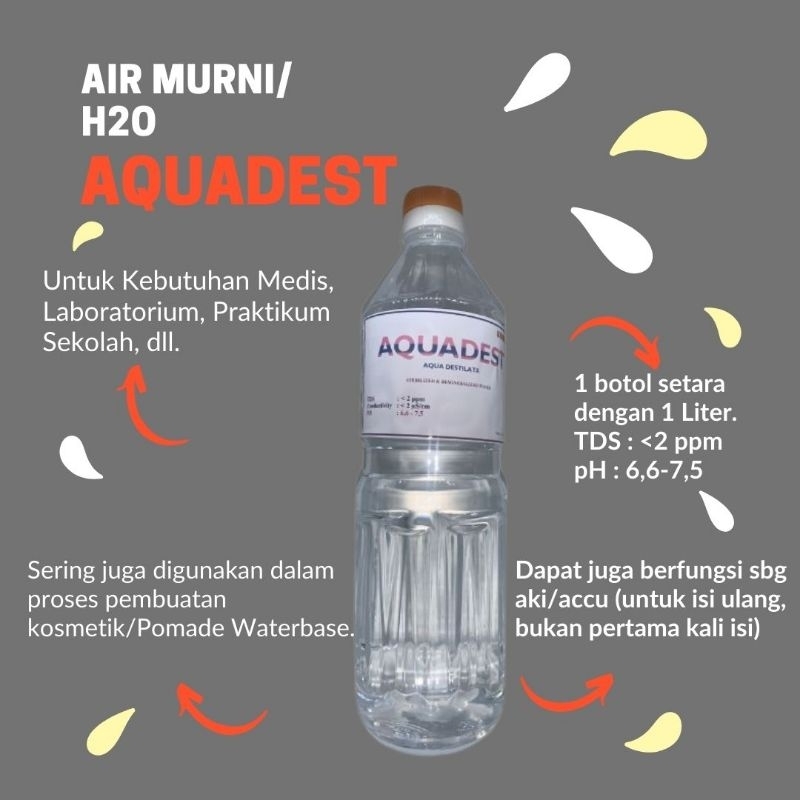 Aquadest / Air Murni / Air Suling 1 Liter