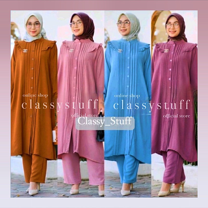 SETELAN WANITA KEKINIAN / SETCEL CTINKLE ZARA Set Crinkle Airflow Jumbo LD 120 - Zara Set / One Set 
