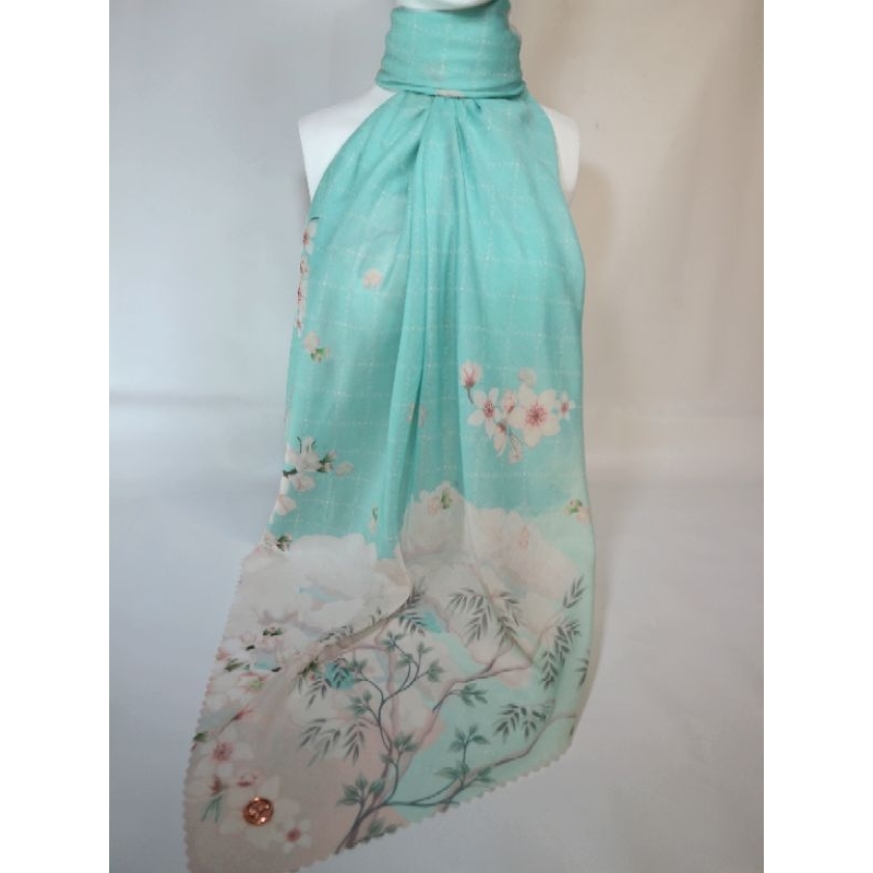 AMARA SERIES SCARF BY SESLITA.ID | VOAL SIGNATURE | LASERCUT WITH PLAT LOGO 115x115 CM | PRINTING PR