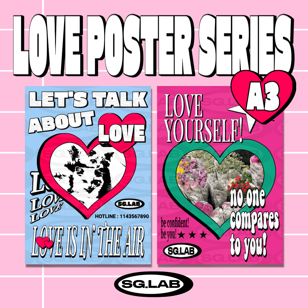 [SG.LAB] POSTER A3 LOVE  THEME | PAJANGAN DINDING