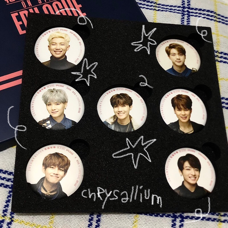 bts hyyh epilogue on stage pin button set