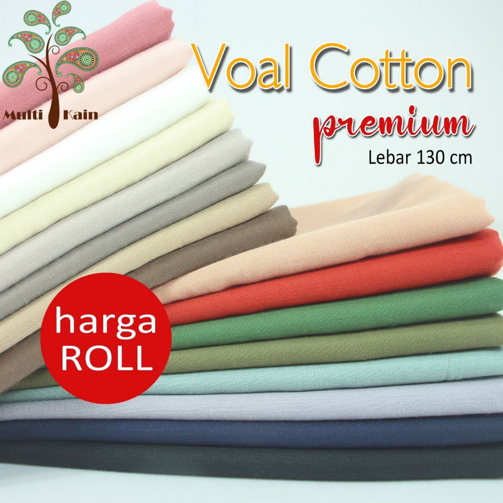multi kain cotton voal premium lebar 130cm harga per roll