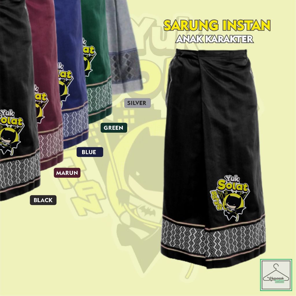 Sarung Instan Anak Karakter Batman Model Rok Usia 2 Sampai 10 Tahun
