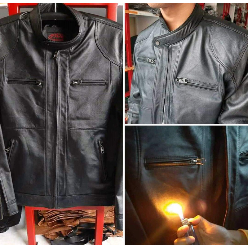 Garage fashion Jaket Kulit Pria Original Elegan 100% Kulit Asli Bisa COD