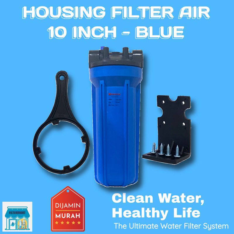 HOUSING FILTER AIR NANOTEC NANO 10 INCH 10 CLEAR BLUE BIRU DRAT 1/2 3/4 1 / TABUNG FILTER KECIL
