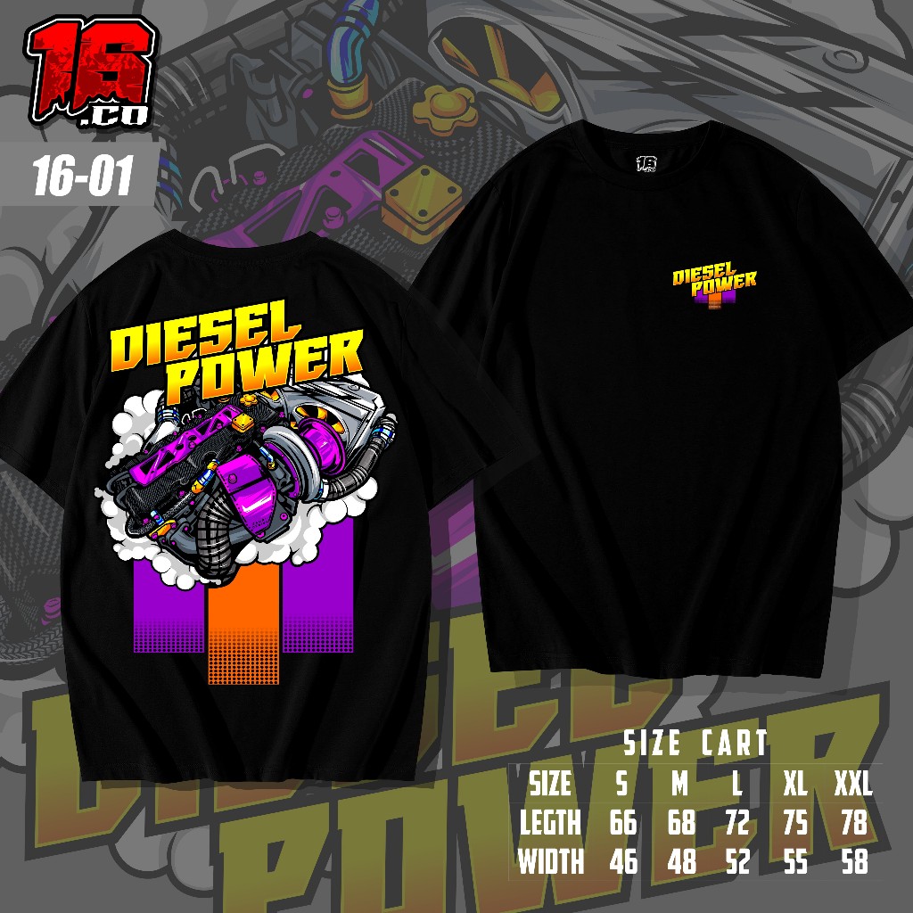 ( FREE STICKER ) KAOS MESIN MOBIL DIESEL KAOS AKSESORIS OTOMOTIF MOBIL DIESEL POWER - Kaos Pria Dist