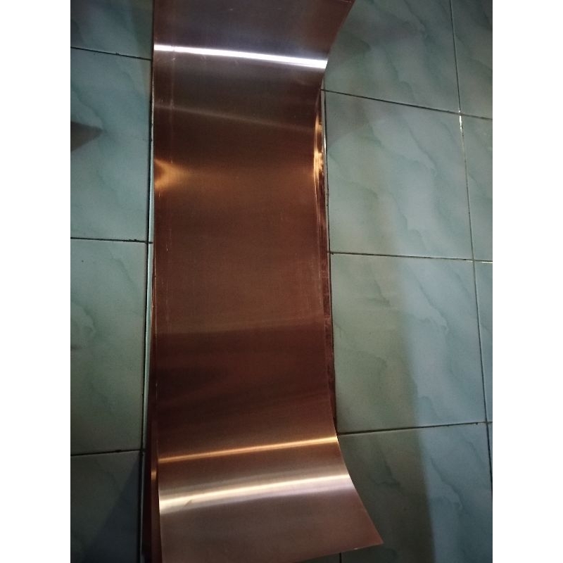 lembaran tembaga ukuran 100cm × 1cm tebal 0.55mm