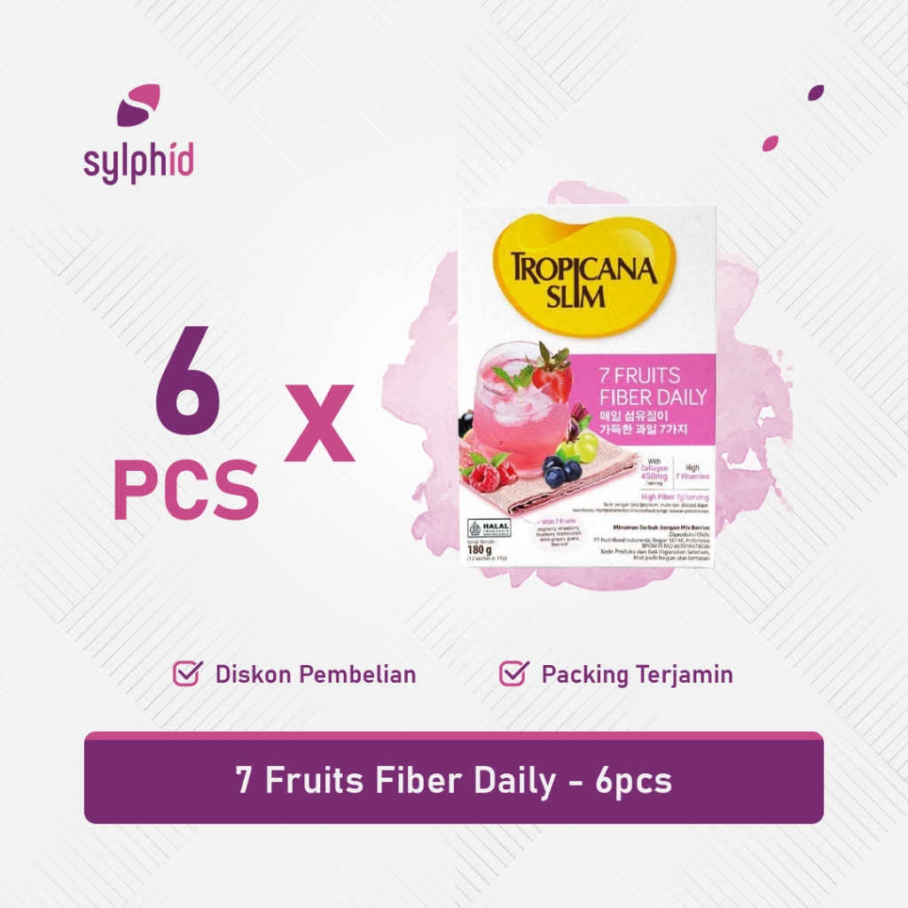 

Tropicana Slim 7 Fruits Fiber Daily Drink with Collagen (12 Sachet x 6 pcs)