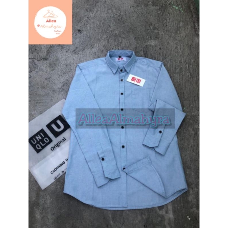 kemeja pria Baju Uniqlo Slim Kemaja Lengan panjang Kemeja UNIQLO KemejA pria Slimfit KemejA Slim Pol
