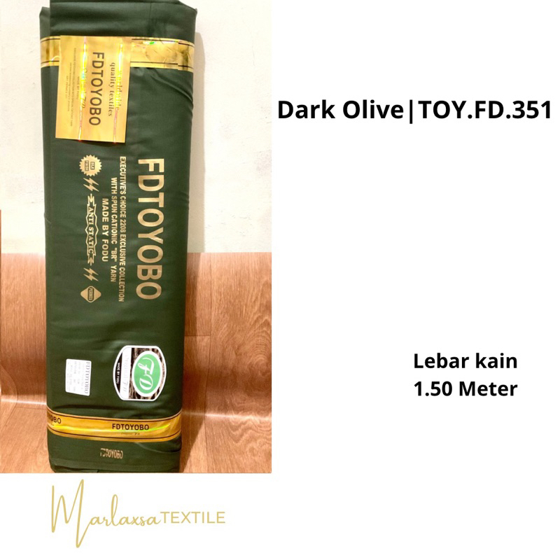 KAIN KATUN TOYOBO FODU ORIGINAL | Dark Olive Green | Hijau Zaitun Tua