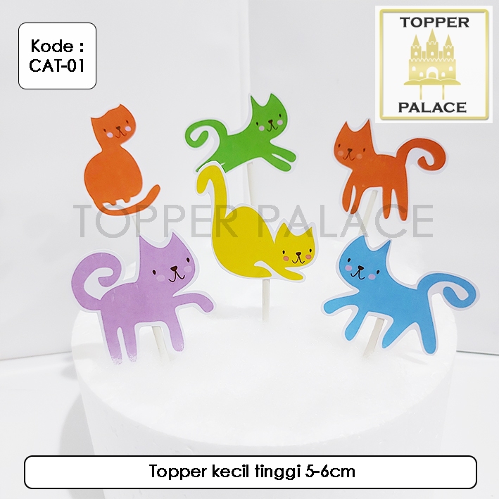 

CAT-01 Cat cake topper l cupcake topper kucing - 6pcs