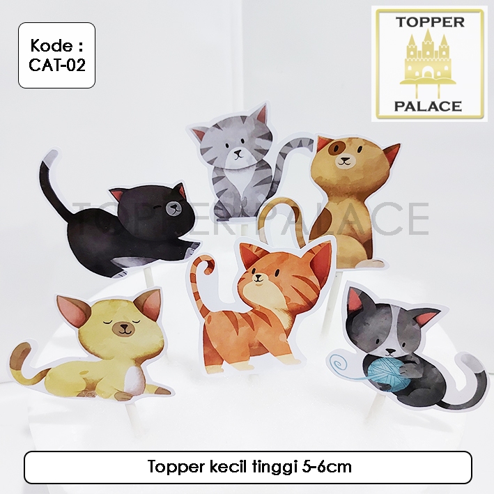 

CAT-02 Cat cake topper l cupcake topper kucing - 6pcs