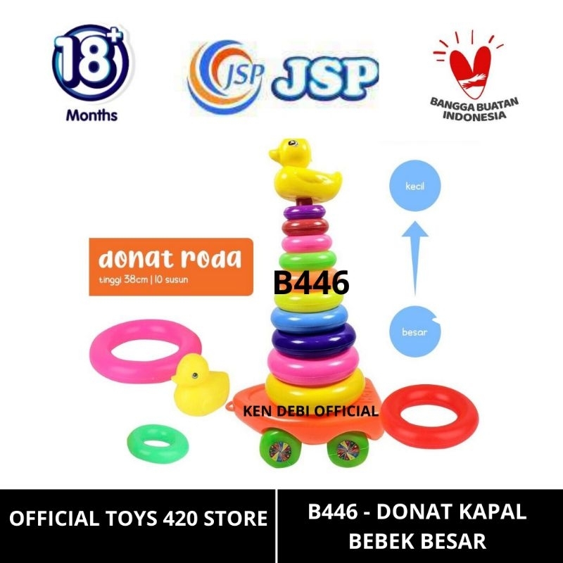 420TOYS - MAINAN RING DONAT KAPAL BEBEK BESAR BONGKAR SUSUN