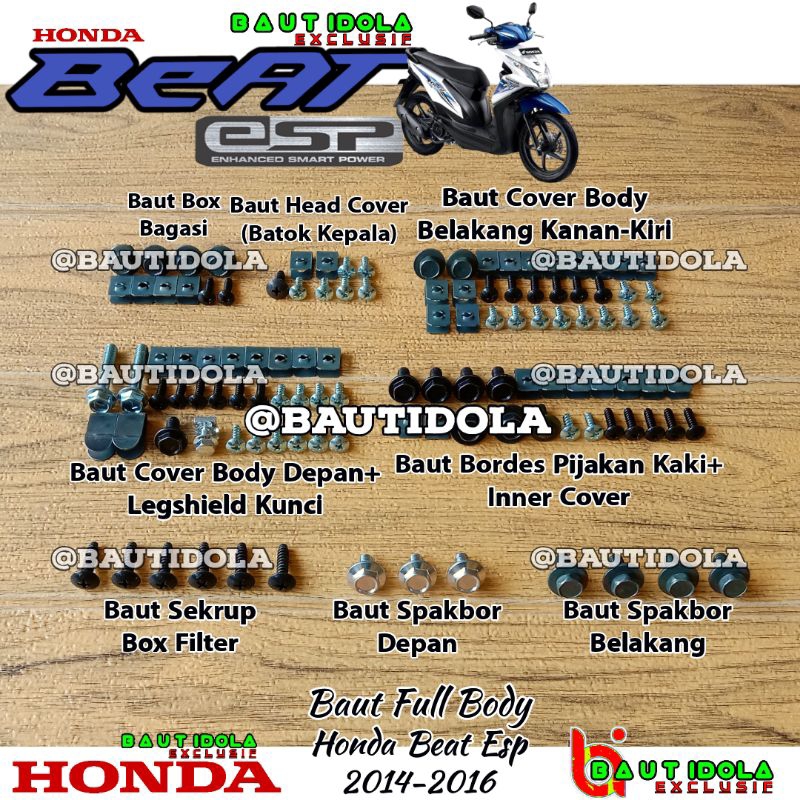 Baut Full Set Body Honda Beat Esp 2014-2016 Original