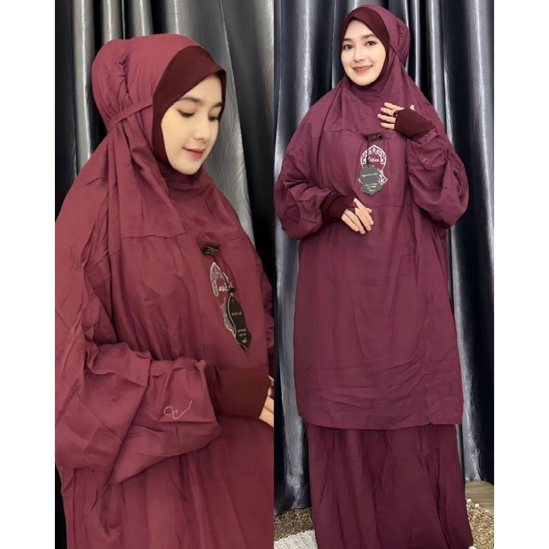 Mukena Yumna by Elkisa/mukena Malaysia terompah/mukena berlengan/mukena syar'i/mukena terbaru/Mukena