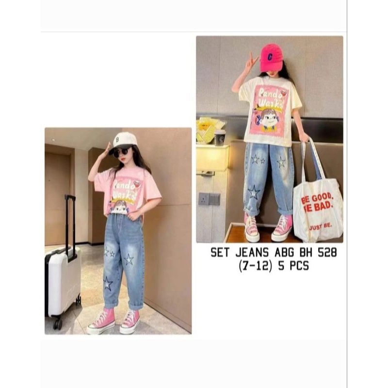 Setelan Anak Perempuan/Setelan Cewe Import/setelan CElana jeans wanita
