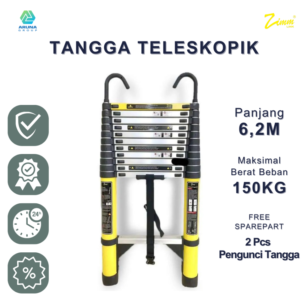 Tangga teleskopik Single 6,2 Meter ZIMMLINK