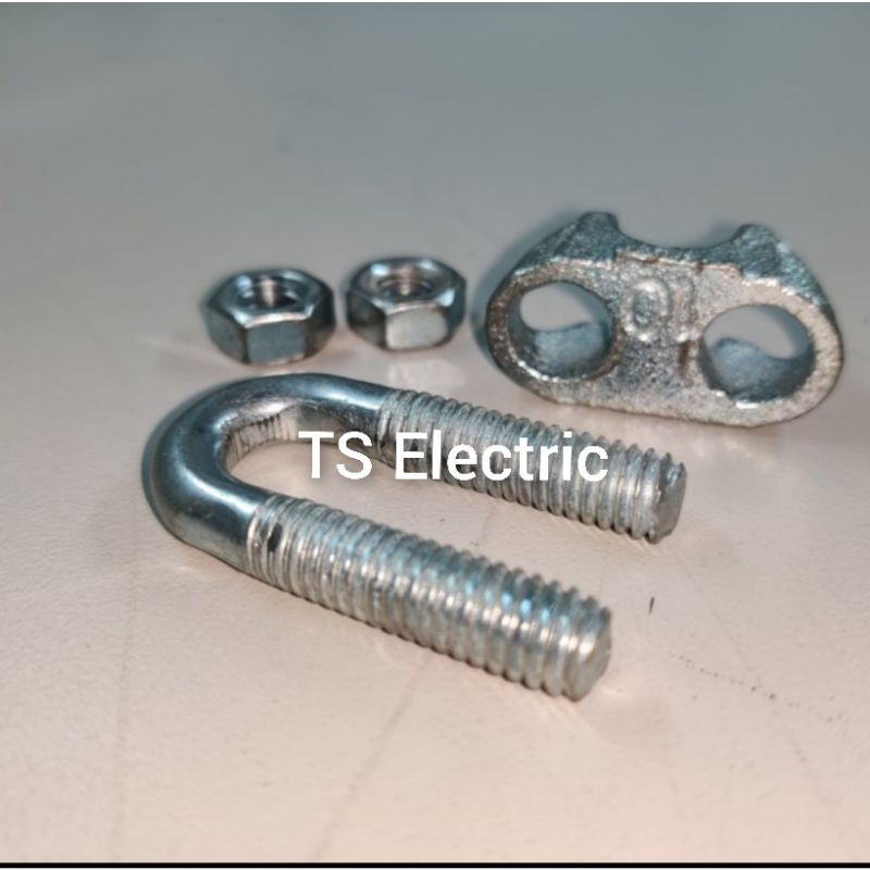 Klem Bulldog Grip atau Klem U terbuat dari Bahan Besi ukuran 10mm