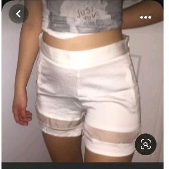 celana pendek bahan kain tile-putih