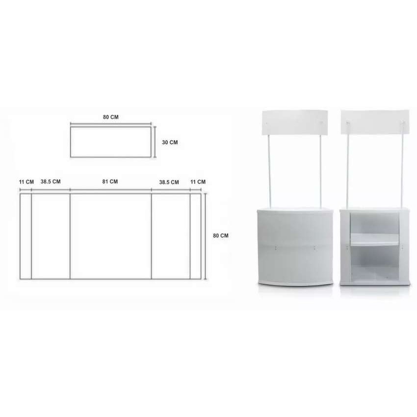 MEJA BOOTH EVENT DESK + VISUAL PVC BRANDING STIKER