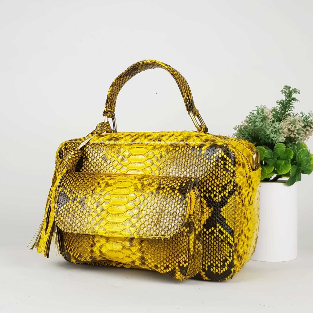 Tas Kulit Ular Asli Athena Karin Size 23 Handmade Asli Bali