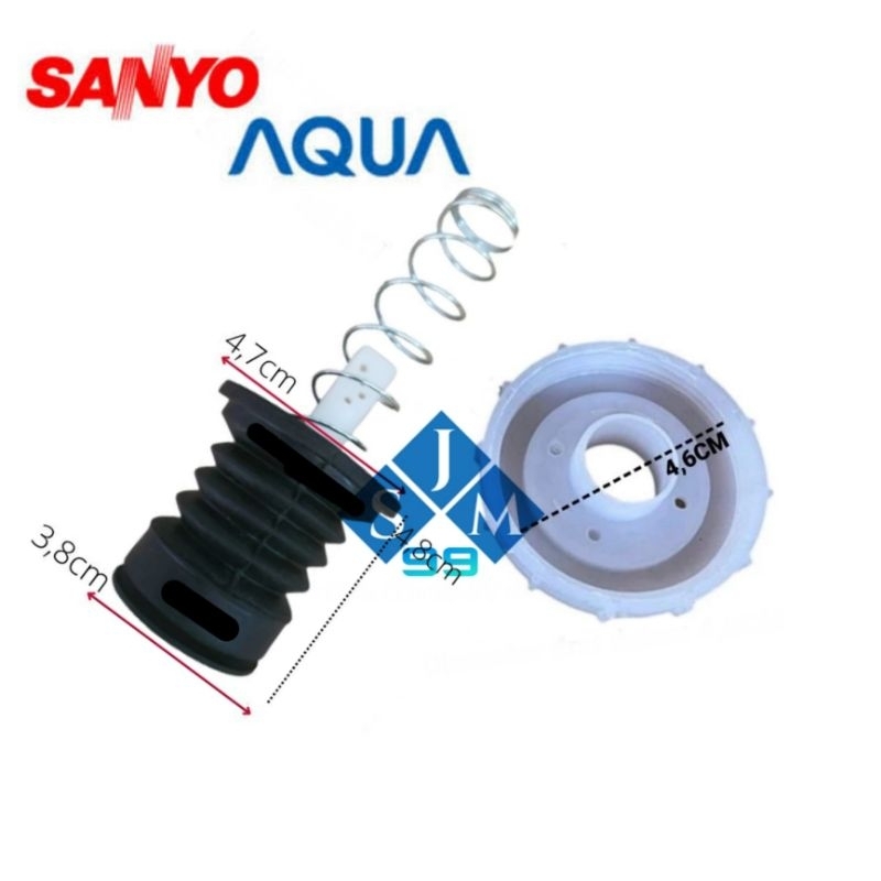 Karet + tutup pembuangan air mesin cuci Sanyo AQua 2 Tabung