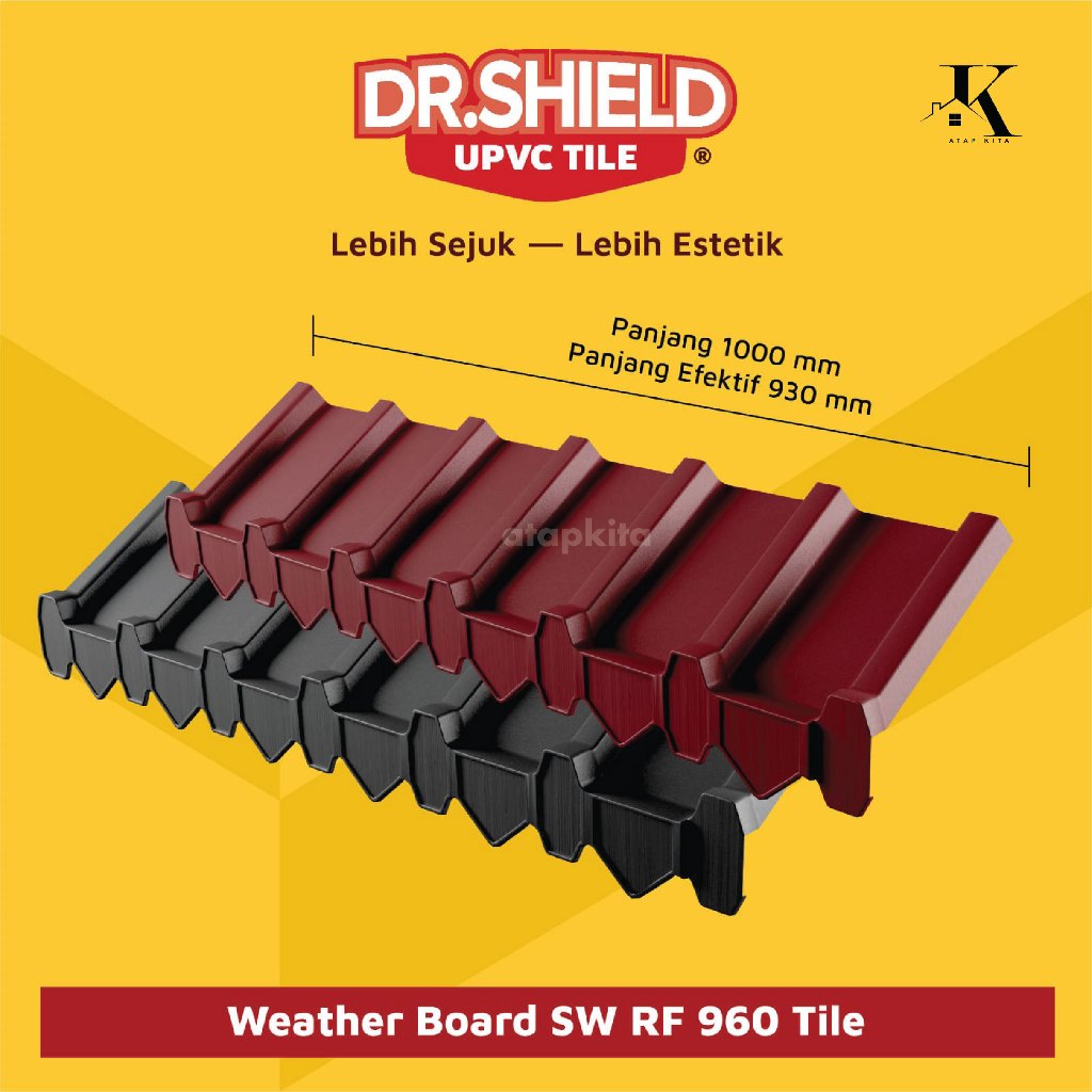 Genteng UPVC Dr.Shield / Weather Board / Atap Genteng UPVC Tile