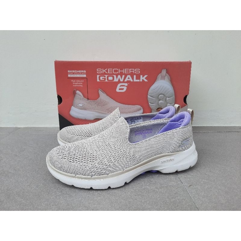 Skechers Go Walk 6 Ocean Splash Taupe Lavender 124571TPL Original