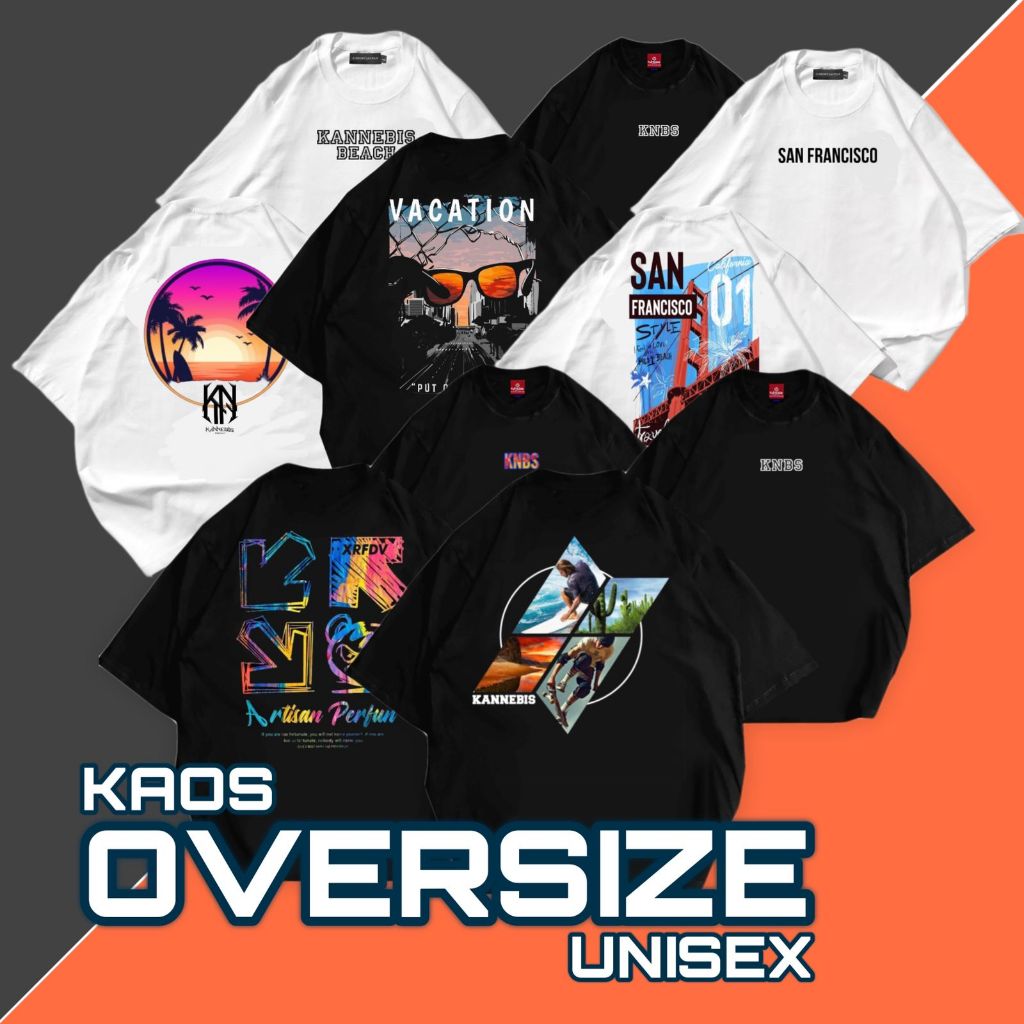 kaos oversize premium pria wanita / baju koas oversize kannebis unisex / t-shirt oversize cotton combed 24s