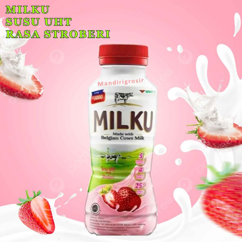 

Minuman Susu UHT * Milku * Susu Rasa Strawberry * 200ml