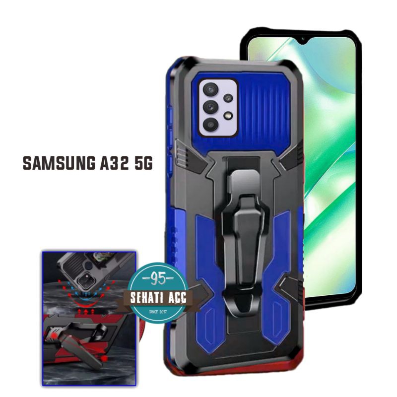 SAMSUNG A32 5G Casing robot standing klip hard case robot kristal