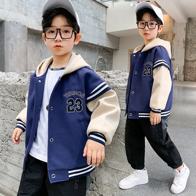 Jaket Baseball Anak Ala Korea / Jaket Baseball Hoodie TIBINOS 23