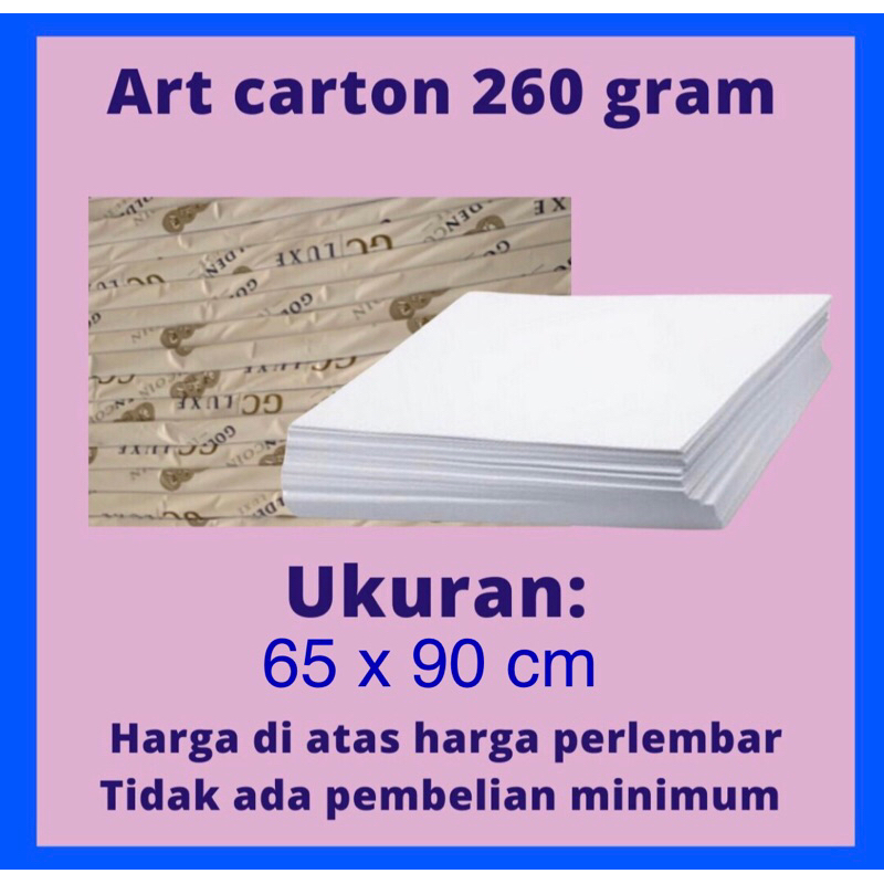 

(isi 10 lembar) Art Carton 260 ukuran 65x90 cm