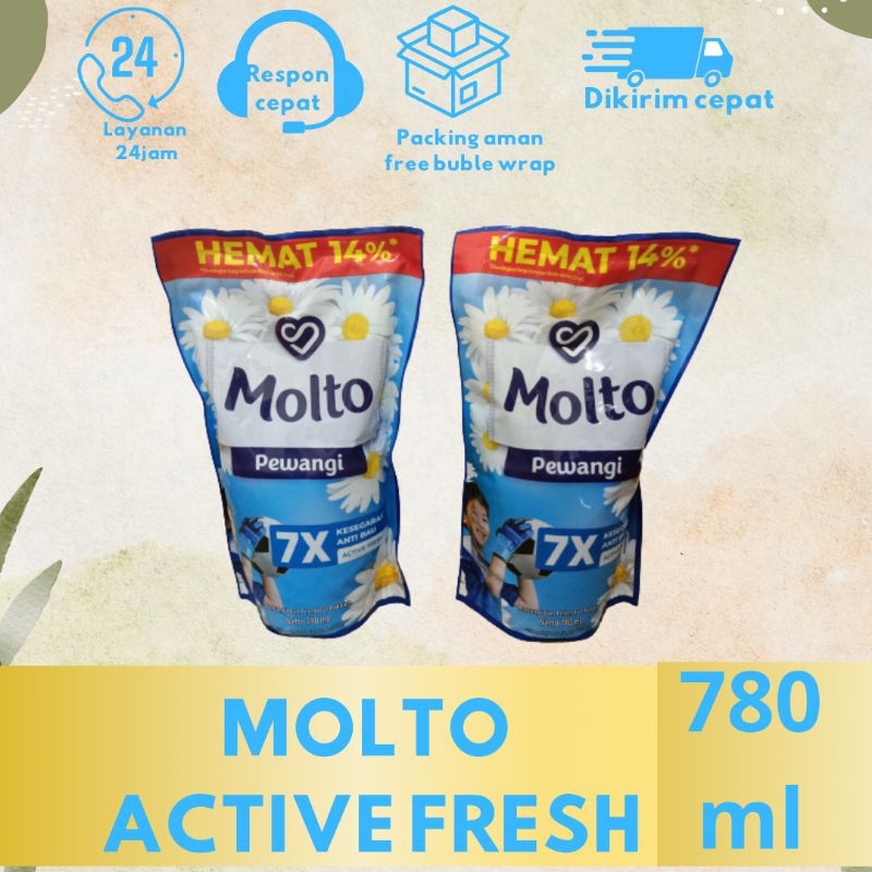 MOLTO PEWANGI PAKAIAN ACTIVE FRESH 780ML//MOLTO PEWANGI PAKAIAN//MOLTO PEWANGI DAN PELEMBUT PAKAIAN/