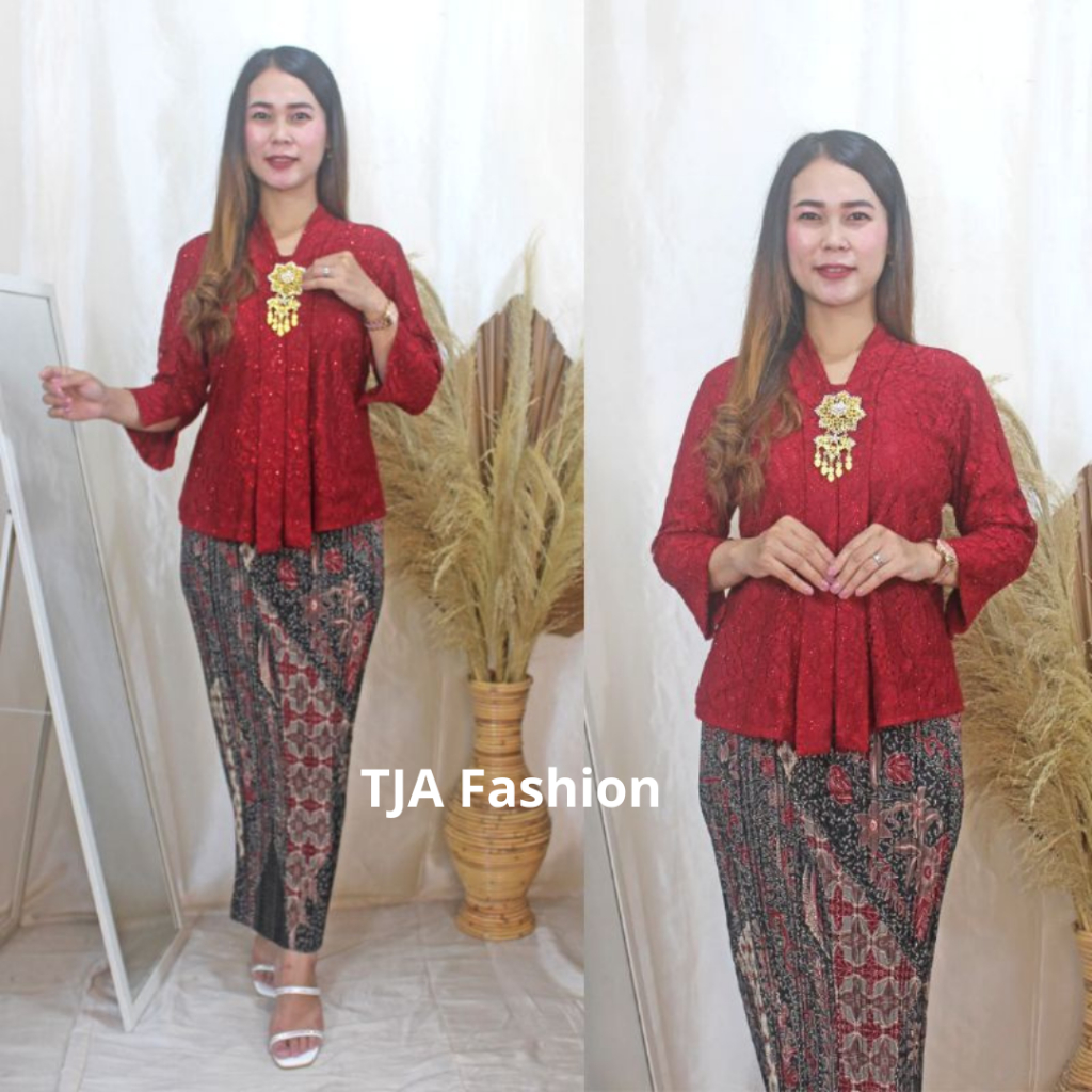 SETELAN KEBAYA FLOY BROKAT ATASAN KEBAYA FLOY KUTU BARU  SET KEBAYA FLOY BROKAT KUTU BARU JUMBO