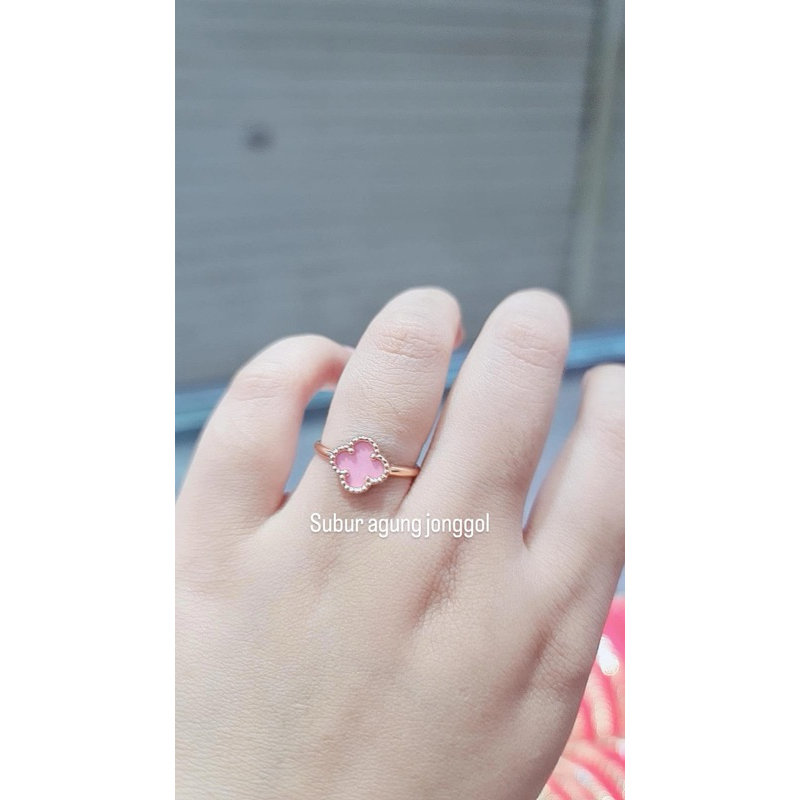 Cincin vancleef pink 6k asli cantik manis