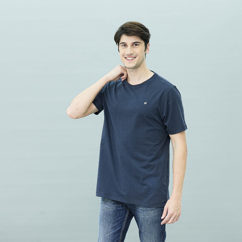 Johnwin - Kaos Casual Pria Model Polos Warna Navy 622.M400.34.C