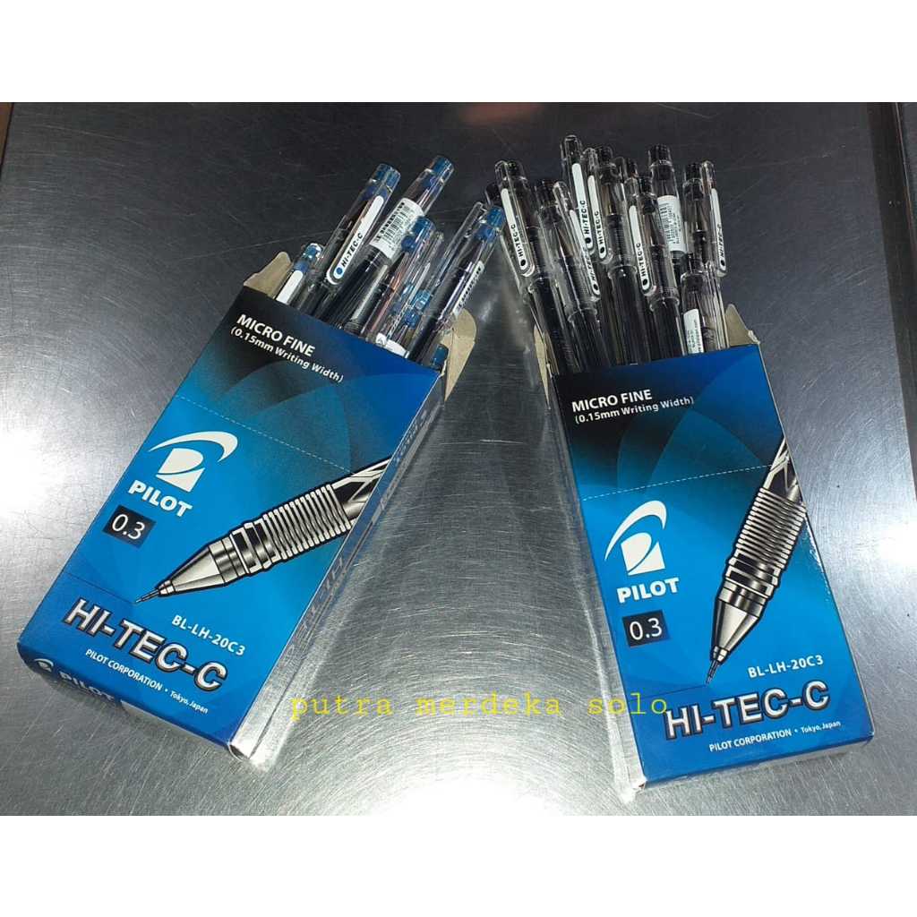 

Ballpoint, Bolpen, Pulpen Hi-Tec-C Pilot 0.3 / 0.4 Hitam Biru