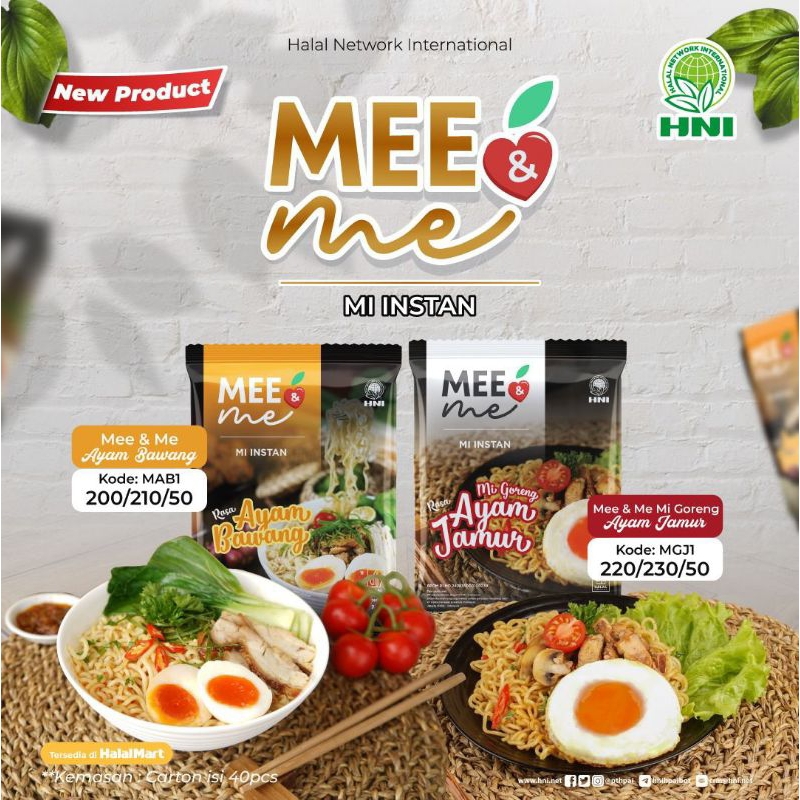 

MEE & ME HNI-HPAI Harga Per Bungkus • Mie Instant Sehat Nikmat Bernutrisi dengan Bahan Alami Bebas MSG