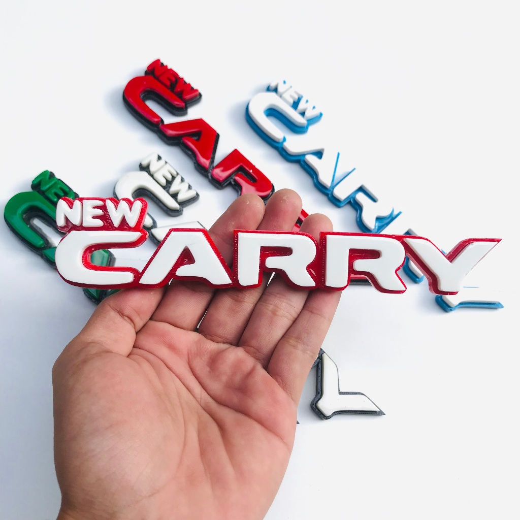EMBLEM VARIASI MOBIL NEW CARRY / AKSESORIS EMBLEM MOBIL NEW CARRY TULISAN TIMBUL 3D