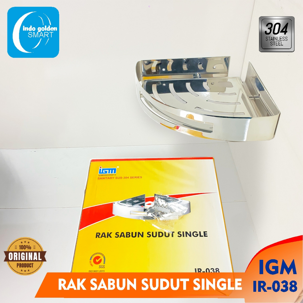 RAK SABUN SUDUT SINGLE SUS-304 IGM IR-038