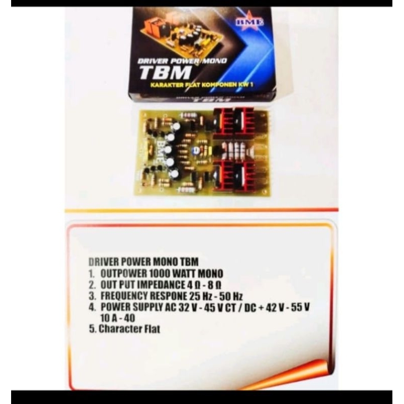 Kit Driver Power Amplifier TBM Mono BME